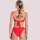 Bilitis Γυναικείο Σετ Κόκκινο Μαγιώ Πολυτελείας Strapless για μεγάλο στήθος ενίσχυση δετό σλιπ Mexico ME002D