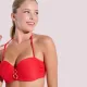 Bilitis Γυναικείο Σετ Κόκκινο Μαγιώ Πολυτελείας Strapless για μεγάλο στήθος ενίσχυση δετό σλιπ Mexico ME002D