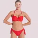 Bilitis Γυναικείο Σετ Κόκκινο Μαγιώ Πολυτελείας Strapless για μεγάλο στήθος ενίσχυση δετό σλιπ Mexico ME002D