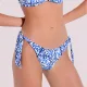 Bilitis Γυναικείο Σετ Μαγιό Caribbean Strapples & Δετό slip μπλέ λευκό με γκλίτερ λεπτομέρειες Luxury swimwear CS002 C & D cup
