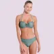 Bilitis Γυναικείο Σετ Μαγιό Πράσινο λαδί ασημί gliter Strapless με κούμπωμα & ιδιαίτερο σλιπ με ασημένια τρουκς  HN002 Honolulu C & D Cup  Luxury swimwear