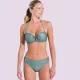 Bilitis Γυναικείο Σετ Μαγιό Πράσινο λαδί ασημί gliter Strapless με κούμπωμα & ιδιαίτερο σλιπ με ασημένια τρουκς  HN002 Honolulu C & D Cup  Luxury swimwear