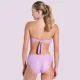 Bilitis Γυναικείο Σετ Μαγιό μωβ λιλά Strapless με κούμπωμα &  ιδιαίτερο σλιπ με ασημένια τρουκς  HN002 Honolulu C Cup  Luxury swimwear