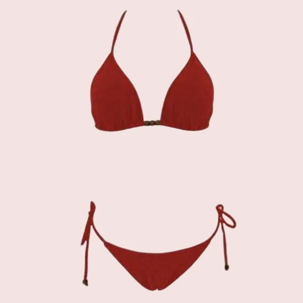 Modern Ocean Γυναικείο Set Bikini τρίγωνο γκλίτερ Κόκκινο με αφαιρούμενη ελαφρυά ενίσχυση & Δετό κανονικό σλιπ C-6057 Modern Ocean Γυναικείο Set Bikini τρίγωνο γκλίτερ Κόκκινο με αφαιρούμενη ελαφρυά ενίσχυση & Δετό κανονικό σλιπ C-6057