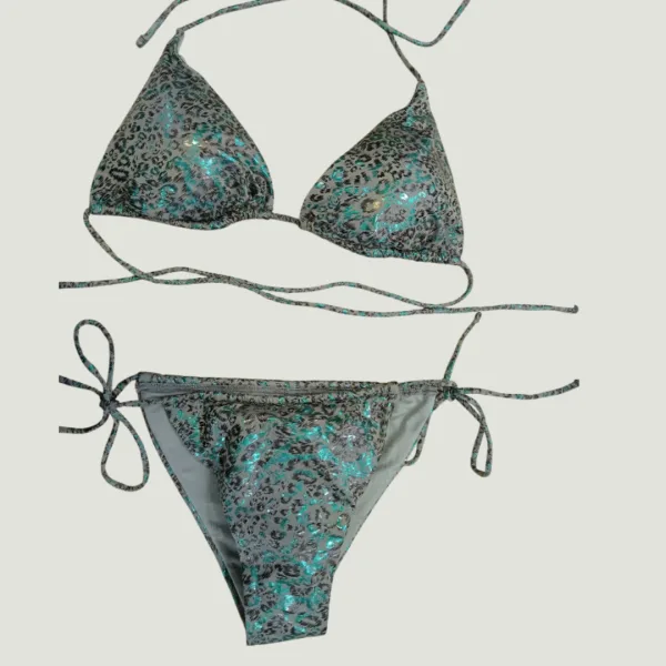 Modern Ocean Γυναικείο Set Bikini Ιριδίζον  τρίγωνο & Δετό σλιπ C-6150 Grey