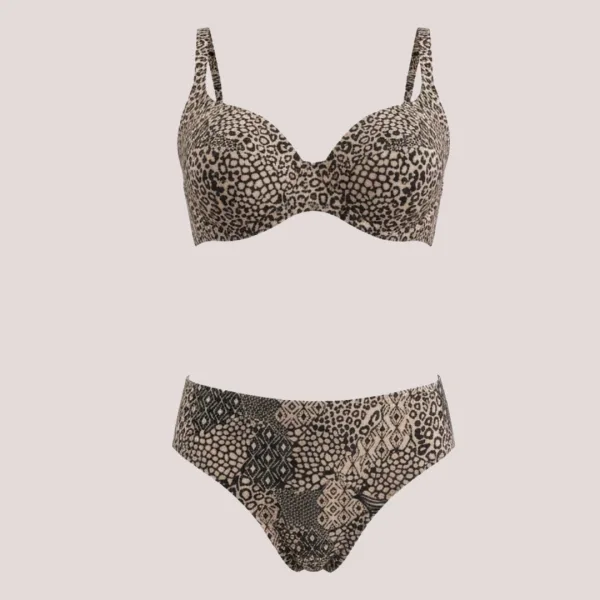 Modern Ocean Γυναικείο Set bikini Animal print ιριδίζον Μπαλκονέ για μεγάλο στήθος με ελαρυά ενίσχυση τιράντες & ψηλόμεσο σλιπ C-6396