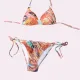Modern Ocean Γυναικείο Set Bikini Push Up γκλίτερ Τερακότα χρυσό τρίγωνο & Δετό σλιπ & δετό χρυσό Charm C-6090 Modern Ocean Γυναικείο Set Bikini Push Up γκλίτερ Τερακότα χρυσό τρίγωνο & Δετό σλιπ & δετό χρυσό Charm C-6090