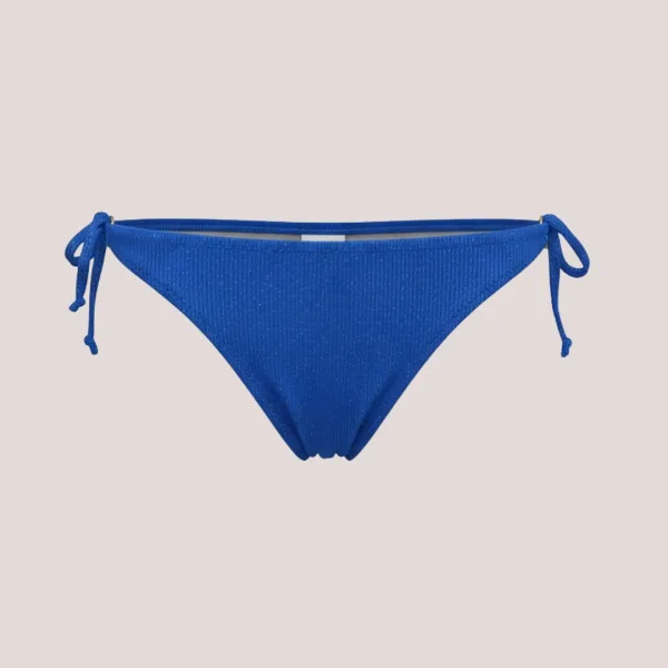Modern Ocean Γυναικείο Set Bikini Τριγωνάκι μπλέ με ασημοκλωστή & δετό brazil C-6025BLUE