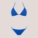 Modern Ocean Γυναικείο Set Bikini Τριγωνάκι μπλέ με ασημοκλωστή & δετό brazil C-6025BLUE