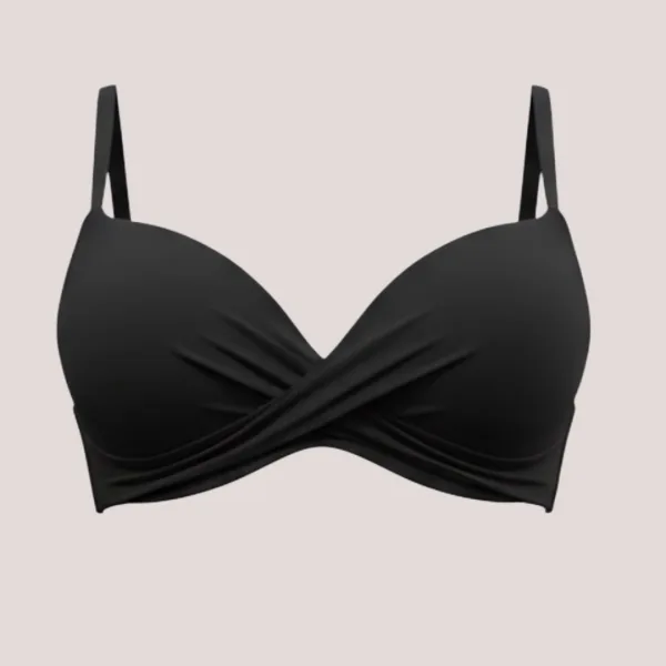 Modern Ocean Γυναικείο Set bikini σουτιέν μαύρο push up με τιράντες δετό  & ψηλόμεσο σλιπ  με μοτίβο στις αποχρώσεις ροζ φούξια μωβ και πορτοκαλί C-6354