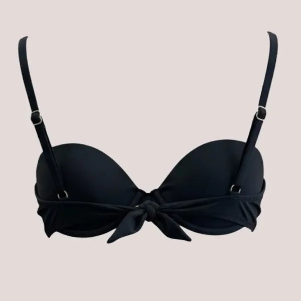 Modern Ocean Γυναικείο Set bikini σουτιέν μαύρο push up με τιράντες δετό  & ψηλόμεσο σλιπ  με μοτίβο στις αποχρώσεις ροζ φούξια μωβ και πορτοκαλί C-6354