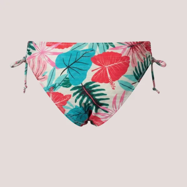 Modern Ocean Γυναικείο Set Bikini Strapless Push up δετό & ψηλόμεσο tropical σχέδιο πράσινο γκλίτερ  πράσινους τυρκουάζ & ροζ χρωματισμούς C-6224