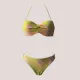 Modern Ocean Γυναικείο Set Bikini Strapless δετό & ψηλόμεσο Λεμονί γκλίτερ με σχέδια φλοράλ σε πράσινους & ροζ χρωματισμούς C-6224