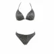 Modern Ocean Γυναικείο Set Bikini Push Up τρίγωνο & Brazil γυαλιστερό γκρί με πράσινο C-6001 Modern Ocean Γυναικείο Set Bikini Push Up τρίγωνο & Brazil γυαλιστερό γκρί με πράσινο C-6001
