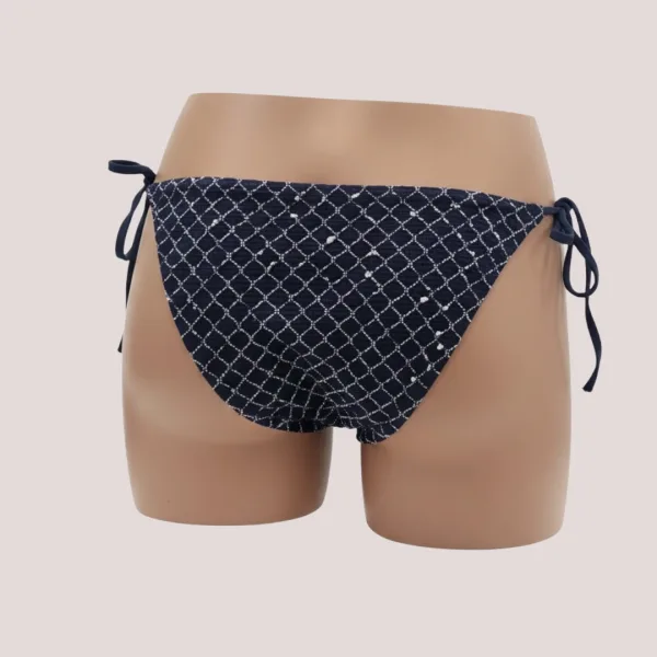 MYA swimwear Γυναικείο bikini set μαγιό δαντέλα τριγωνάκι & δετό σλιπ μπλέ με πούλιες MB3215 summer collection Blue