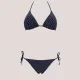 MYA swimwear Γυναικείο bikini set μαγιό δαντέλα τριγωνάκι & δετό σλιπ μπλέ με πούλιες MB3215 summer collection Blue