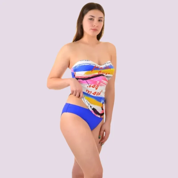 Naturana Γυναικείο  Τανκίνι  Μπλέ με σχέδια Μαγιό 72554 Blue Beachwear Swimsuit 