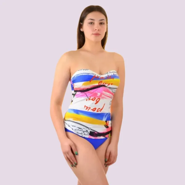 Naturana Γυναικείο  Τανκίνι  Μπλέ με σχέδια Μαγιό 72554 Blue Beachwear Swimsuit 