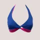 Γυναικείο Σετ Μαγιό δετό triangle για μεγάλο στήθος & ψηλόμεσο bottom doublewear μπλέ ροζ blue-pink AIDA H491.00076042
