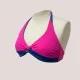 Γυναικείο Σετ Μαγιό δετό triangle για μεγάλο στήθος & ψηλόμεσο bottom doublewear μπλέ ροζ blue-pink AIDA H491.00076042