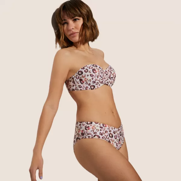 Ysabel Mora Γυναικείο Σετ Μαγιό Strapless με Kούμπωμα στο πίσω μέρος Animal Print Summer Collection 82516 C/D Cup Ysabel Mora Γυναικείο Σετ Μαγιό Strapless με Kούμπωμα στο πίσω μέρος Animal Print Summer Collection 82516 C/D Cup