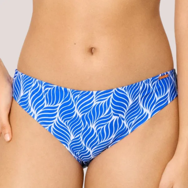 Ysabel Mora Γυναικείο Set bikini  μπλέ λευκό φοίνικες Μαγιό Bandeau & slip νορμάλ 83462