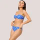 Ysabel Mora Γυναικείο Set bikini  μπλέ λευκό φοίνικες Μαγιό Bandeau & slip νορμάλ 83462
