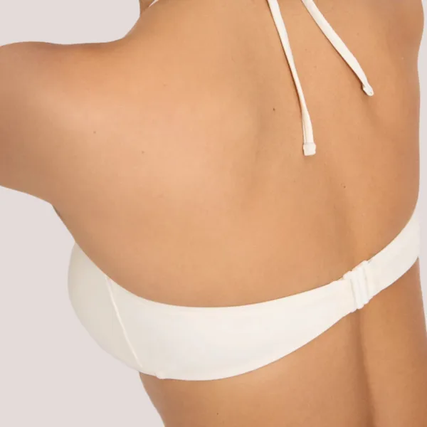 Ysabel Mora Γυναικείο Set bikini bandeau Μαγιό με αποσπώμενες τιράντες & σλιπ με ιδιαίτερο κόψιμο στο πλάϊ Ivory Ιβουάρ 83470 Marfil