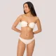 Ysabel Mora Γυναικείο Set bikini bandeau Μαγιό με αποσπώμενες τιράντες & σλιπ με ιδιαίτερο κόψιμο στο πλάϊ Ivory Ιβουάρ 83470 Marfil
