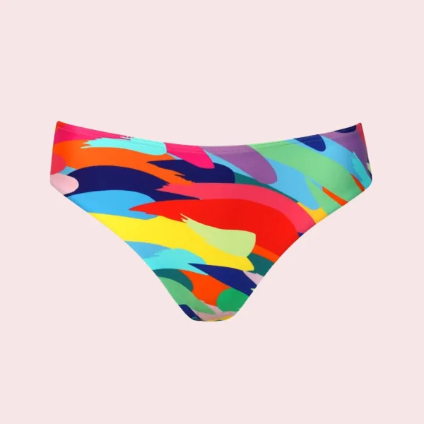 Self Caribean Γυναικείο Σετ μπικίνι μαγιό strapless πολύχρωμο με σχέδιο  για μεγάλο στήθος & σλιπ brazil S730CA9.1