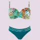 Self Aruba Γυναικείο Σετ μπικίνι strapless Πετρόλ εμπριμέ για μεγάλο στήθος κλασσικό σλιπ S730V1AR1 Luxury collection Self Aruba Γυναικείο Σετ μπικίνι strapless Πετρόλ εμπριμέ για μεγάλο στήθος κλασσικό σλιπ S730V1AR1 Luxury collection
