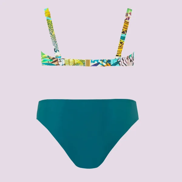 Self Aruba Γυναικείο Σετ μπικίνι strapless Πετρόλ εμπριμέ για μεγάλο στήθος κλασσικό σλιπ S730V1AR1 Luxury collection Self Aruba Γυναικείο Σετ μπικίνι strapless Πετρόλ εμπριμέ για μεγάλο στήθος κλασσικό σλιπ S730V1AR1 Luxury collection
