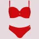 Self Alcudia Γυναικείο Σετ μπικίνι μαγιό strapless Κόκκινο για μεγάλο στήθος κανονικό σλιπ indigo S730V1CU2 D E & F Cup Red