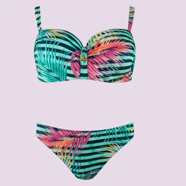 Self Saint-Tropez 2 Γυναικείο Σετ μπικίνι μαγιό strapless Ριγέ με Σχέδιο  για μεγάλο στήθος ψηλόμεσο S730V1TR2