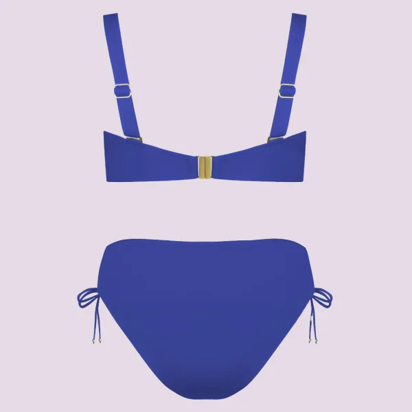 Self Monte Carlo Γυναικείο Σετ μπικίνι μαγιό strapless Μπλέ Ρουά  για μεγάλο στήθος ψηλόμεσο σλιπ S780MO2
