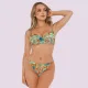 Self Luxury Swimwear Mykonos 2 Γυναικείο Σετ μπικίνι μαγιό χρυσό εμπριμέ πράσινο για μεγάλο στήθος κανονικό σλιπ  S936MN2