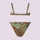 Self Luxury Swimwear Mykonos 2 Γυναικείο Σετ μπικίνι μαγιό χρυσό εμπριμέ πράσινο για μεγάλο στήθος κανονικό σλιπ  S936MN2