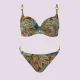 Self Luxury Swimwear Mykonos 2 Γυναικείο Σετ μπικίνι μαγιό χρυσό εμπριμέ πράσινο για μεγάλο στήθος κανονικό σλιπ  S936MN2