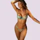Self Luxury Swimwear Mykonos 2 Γυναικείο Σετ μπικίνι μαγιό χρυσό εμπριμέ πράσινο για μεγάλο στήθος κανονικό σλιπ  S936MN2