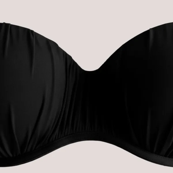 Modern Ocean Γυναικείο Strapless μαύρο push up με ενίσχυση & αφαρούμενες τιράντες 5036 Black