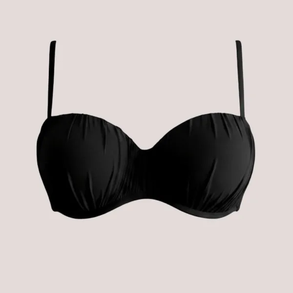 Modern Ocean Γυναικείο Strapless μαύρο push up με ενίσχυση & αφαρούμενες τιράντες 5036 Black