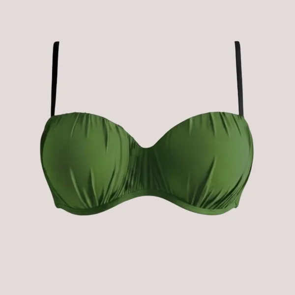 Modern Ocean Γυναικείο Strapless πράσινο push up με ενίσχυση & αφαρούμενες τιράντες 5036 Green