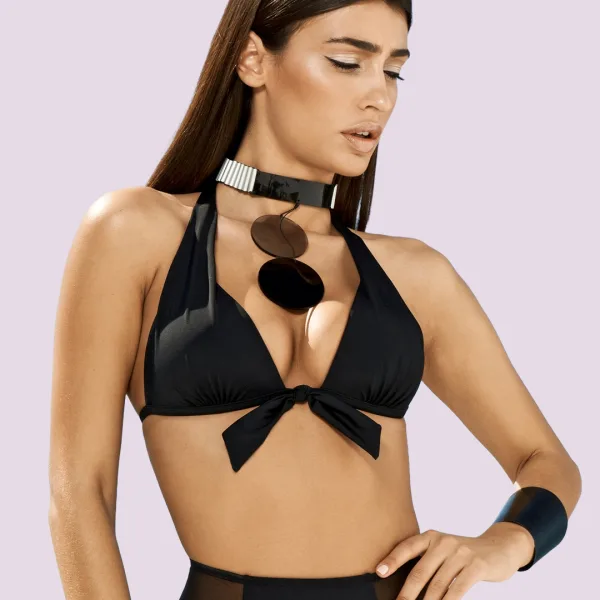 Rock Club Γυναικείο Top Μαγιό Push Up Τρίγωνο Μαύρο BP2064 Triangle Top B 