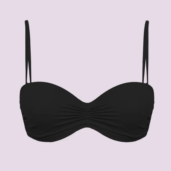 Rock Club Γυναικείο Μαγιό Strapless Push up Μαύρο δετό με ρυθμιζόμενες τιράντες BP2456 Rock Club Γυναικείο Μαγιό Strapless Push up Μαύρο δετό με ρυθμιζόμενες τιράντες BP2456