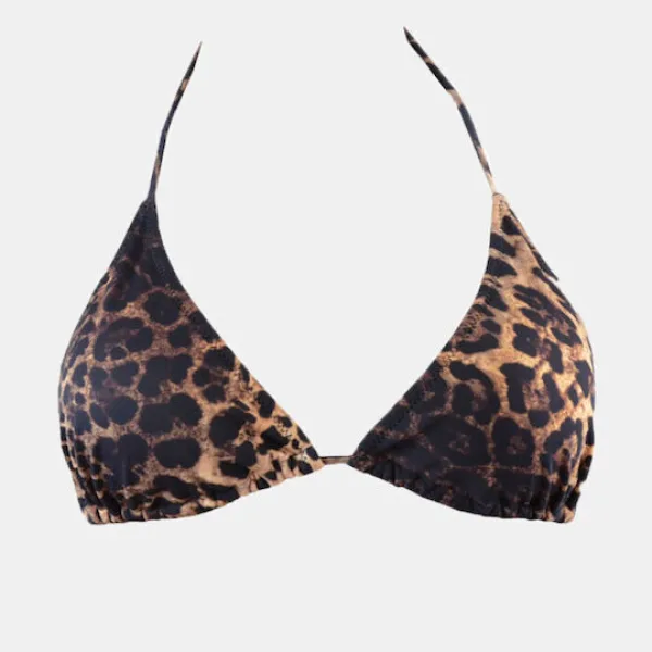 Rock Club Γυναικείο Top Μαγιό Τρίγωνάκι Λεοπάρ  & Plus sizes BP2086  Triangle Top Animal Print