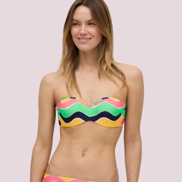 Ysabel Mora Γυναικείο Μαγιό top Strapless με κούμπωμα στο πίσω μέρος Πολύχρωμο Swimwear Summer Collection 82880 UNICO