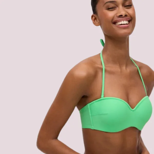 Ysabel Mora Γυναικείο Μαγιό Strapless πράσινο Mint green Λύκρα Lycra με αποσπώμενες τιράντες Swimwear Summer Collection B Cup 82882