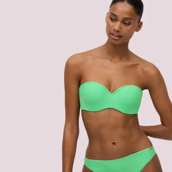 Ysabel Mora Γυναικείο Μαγιό Strapless πράσινο Mint green Λύκρα Lycra με αποσπώμενες τιράντες Swimwear Summer Collection B Cup 82882
