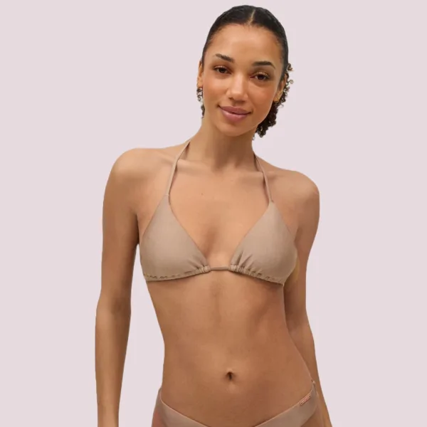 Ysabel Mora Γυναικείο Μαγιό Τριγωνάκι Desert Taupe Λύκρα Lycra Swimwear Summer Collection Β Cup 82921