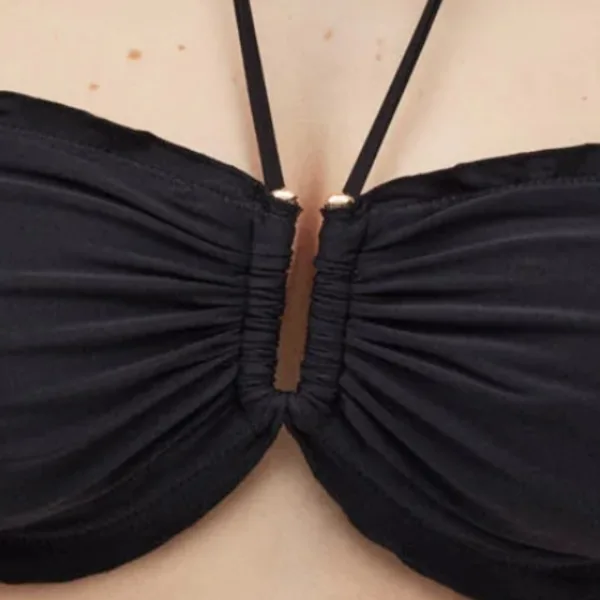 Ysabel Mora Γυναικείο Μαγιό Strapless Lycra χωρίς ενίσχυση μαύρο με χρυσό κόψιμο C cup 83062 Ysabel Mora Γυναικείο Μαγιό Strapless Lycra χωρίς ενίσχυση μαύρο με χρυσό κόψιμο C cup 83062